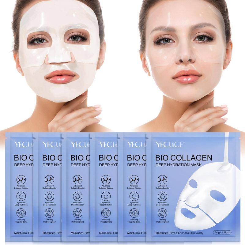 Bio Collagen Deep Hydration Mask, 6 12 18 24pcs Deep Moisturizing Facial Mask, Beauty & Personal Skincare Product, Collagen Face Skin Care Mask, Christmas, Christmas Gift