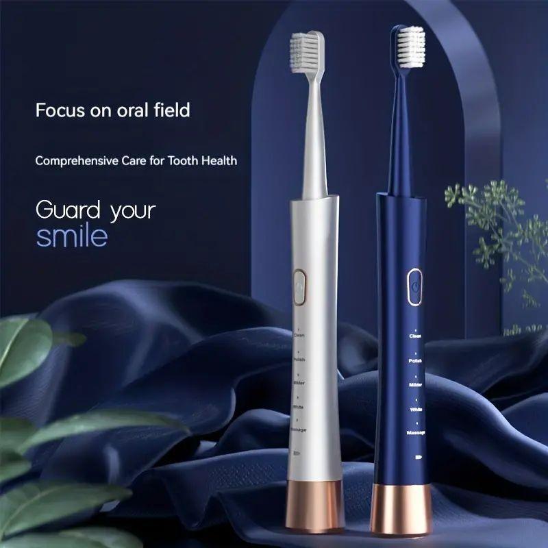 Christmas Electric Toothbrush, 1 Box Rechargeable Sonic Teeth Cleaning Toothbrush with 8 Counts Brush Heads, Portable Toothbrush for Adults, Electric Teeth Cleaner, Gift for Christmas, Fall, Winter Gift, Gift