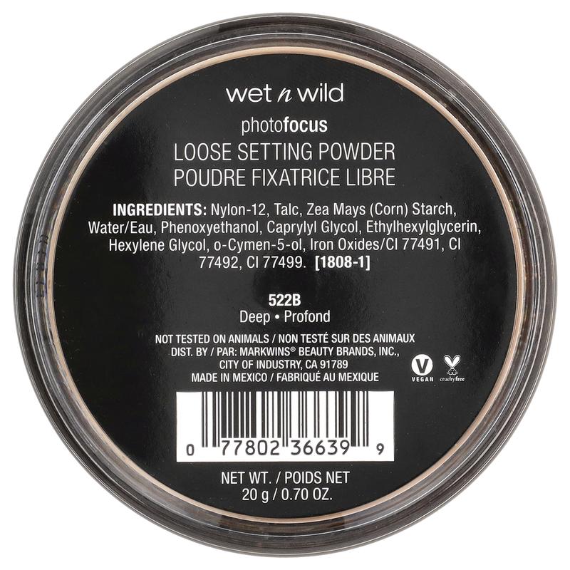 wet n wild PhotoFocus™, Loose Setting Powder, 522B Deep, 0.70 oz (20 g)