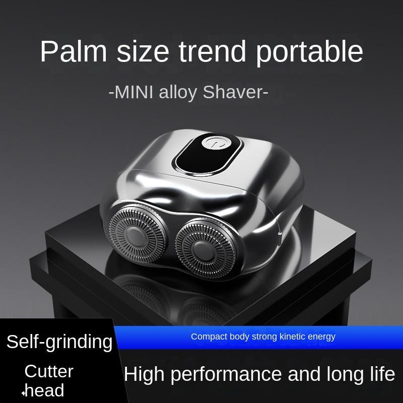 Mini Portable Electric Shaver, 1 Count Rechargeable Dual Cutting Head Electric Shaver, Men's Home Business Vehicle Travel Shaver, Halloween Christmas Gift, Fall Essentials, Ideal Winter Gift