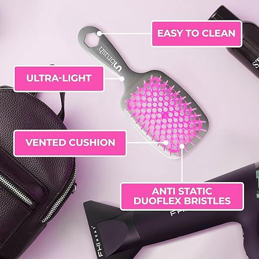 UNbrush Classic Detangling Hair Brush, UNbrush Plus Detangling Brush & UNbrush Mini Detangling Hair Brush Set (3 Brushes Collection)