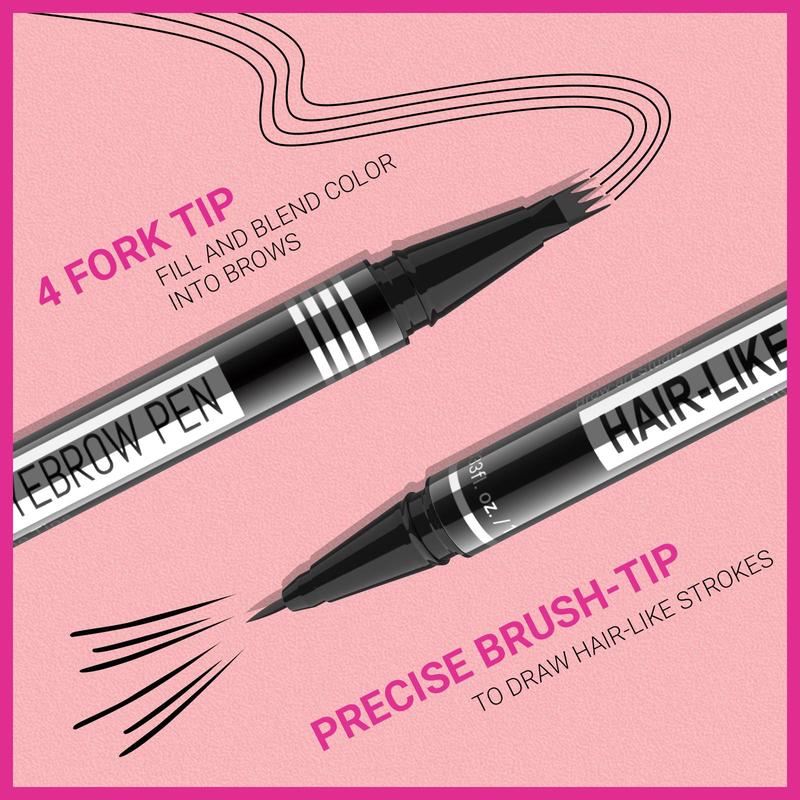 iMethod Eyebrow Pencil, Hair-like Eyebrow Pen, 2-in-1 Waterproof Brow Pen with 4 Tip, with Dual-ended Eyebrow Brush, Cosmetic Makeup