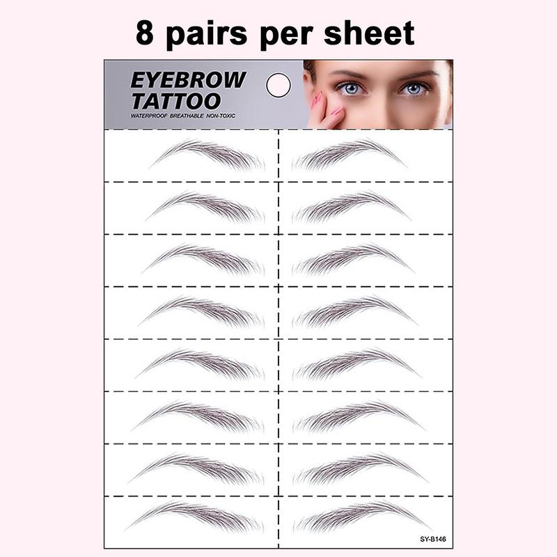 6D Eyebrow Tattoo Sticker, Waterproof Eyebrow Tattoo Decals, Eyebrow Makeup Accessories, Suitable for Dating, Party, Stage Occasions