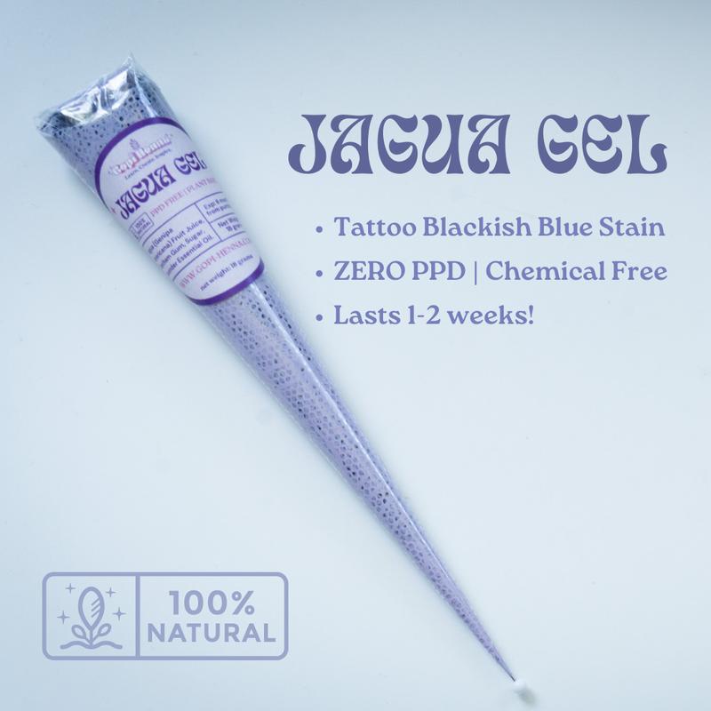 Jagua Gel Cones | Plant Based Temporary Tattoos PPD FREE | Black Stain Color Lavender Makeup Organic