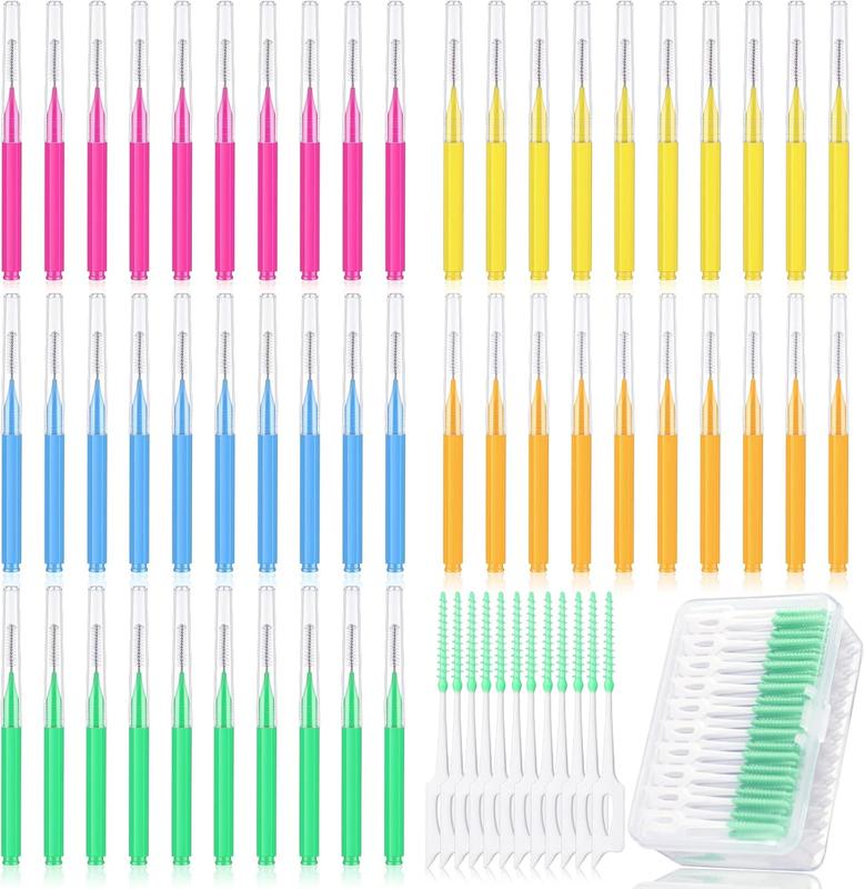 250 count Interdental Brush for Braces Disposable Braces Flossers  Picks Floss Toothpick   Flossing   Hygiene Flosser Toothpick Soft Cleaning Tool (Cute Color)