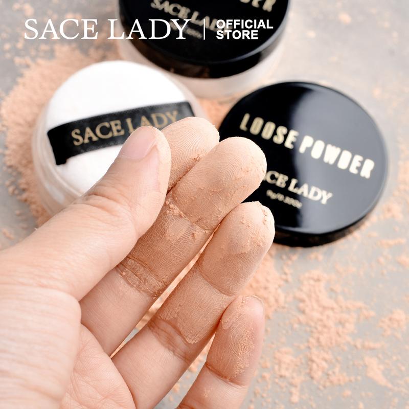 SACE LADY Oil-Control Face Powder Matte Waterproof Long-lasting Smooth Loose Setting Powder Makeup Brush Oil Control