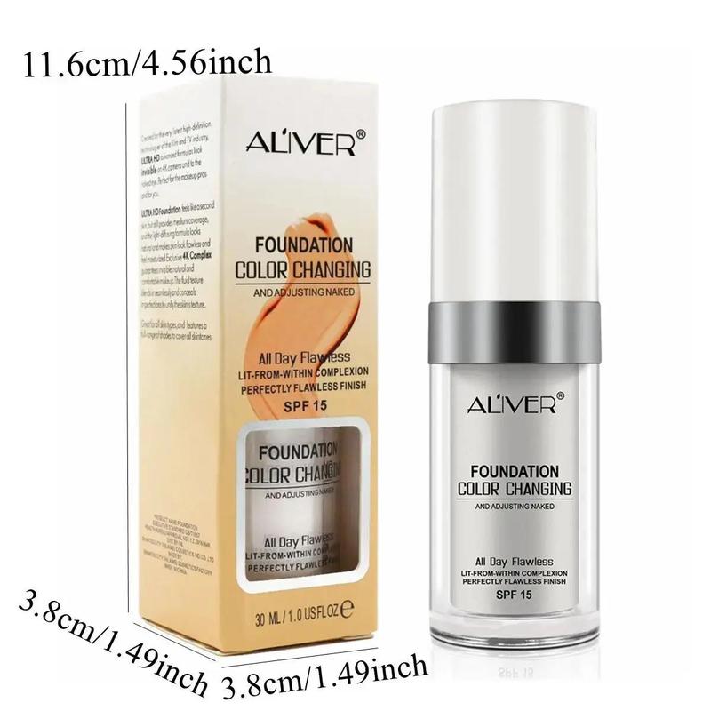 ALIVER Liquid foundation Sunscreen Full Coverage Natural Color Face Primer Base Makeup 2Pcs