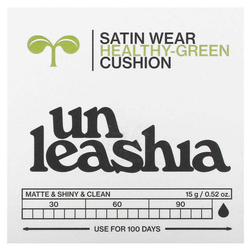 Unleashia Satin Wear Healthy-Green Cushion, SPF 30 PA++, 23W Bisque, 0.52 oz (15 g)