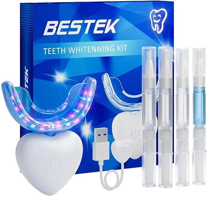 Bestek Teeth Whitening Kit - 32X Two-Tone LED Light Tooth Whitener with 35%C Teeth Whitening Gel,  Remove Stains from Coffee, Smoking, Wines