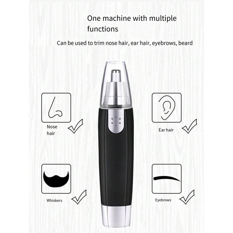 Water Resistant Nose Hair Trimmer For Men And Women - Painless Ear And Facial Hair Removal With Dual Edge Blades And Mute Motor