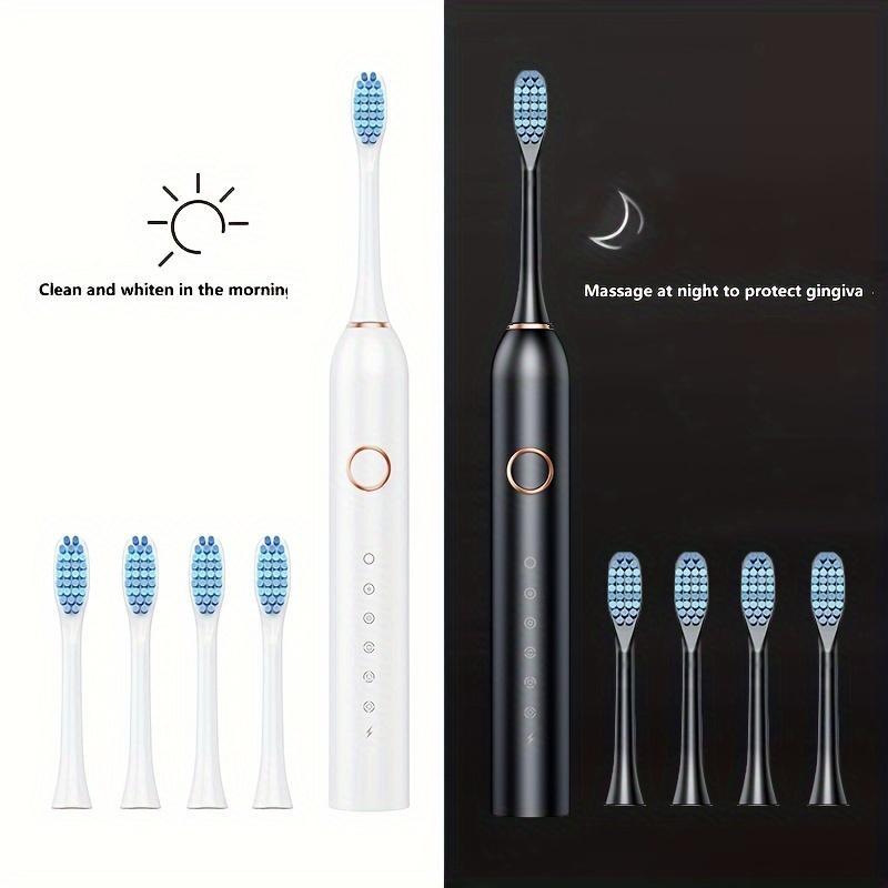 Electric Toothbrush Set, 1 Set Unisex Electric Toothbrush & 8 Counts Replacement Brush Head & Case, Oral Care Product for Adults, Christmas Gift