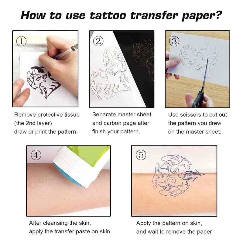 Tattoo Practice Skin with Transfer Paper - 20COUNT Tattoo Fake Skin and Stencil Paper Kit Includes 5COUNT Tattoo Practice Skin and 15COUNT Tattoo Transfer Paper for Beginners & Experienced Artists…