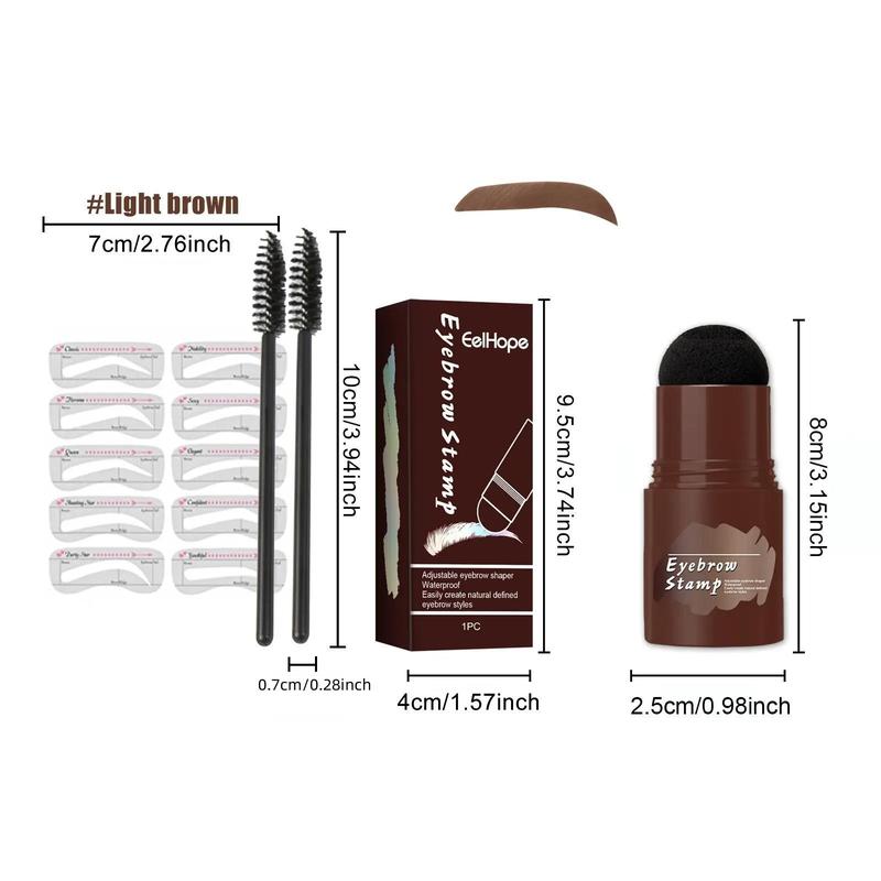 Eyebrow Stencil & Eyebrow Stamp & Eyebrow Brush Set, 1 Box Waterproof Natural Eyebrow Shading & Filling Makeup Kit, Eye Brow Makeup Products