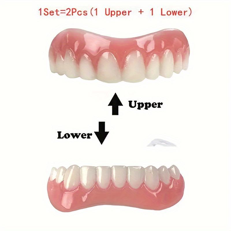 2PC Silicone Reline Denture Set, Creating A Perfect Smile For You, Suitable For Multiple Occasions: Suitable For Various Social Occasions-Suitable For Various Tooth Shapes And Universally Applicable-Easy Installation, No Complicated Steps Required