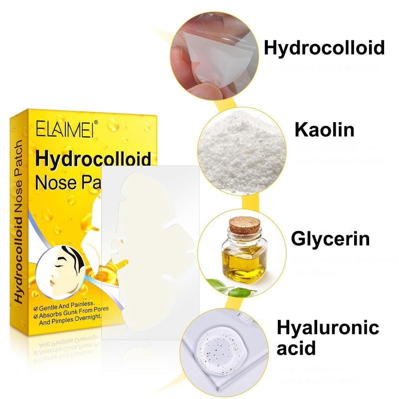 Hydrocolloid Nose Patch, 12pcs box Moisten and Protect The Nose Skin, Gentle and Skin Friendly, Absorb Gunk From Pores, Christmas Gift