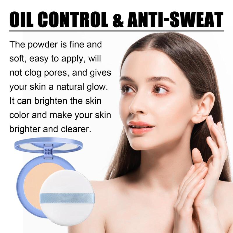 Oil Control Powder, Long Lasting Matte Pressed Powder, Face Makeup Accessories, Smooths Skin & Completes Makeup, Suitable for Women & Girls, Christmas Gift