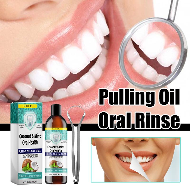 Pulling Oil Oral Rinse, To Tartar Very Well Beautiful Teeth And Fresh Breath Clean Oral Care Gums