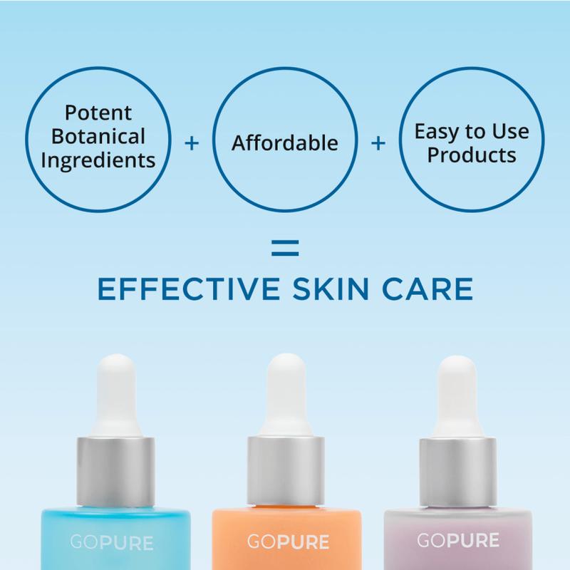 GOPURE Power Trio Facial Serums Set - Vitamin C Serum Hyaluronic Acid Serum and Retinol Serum