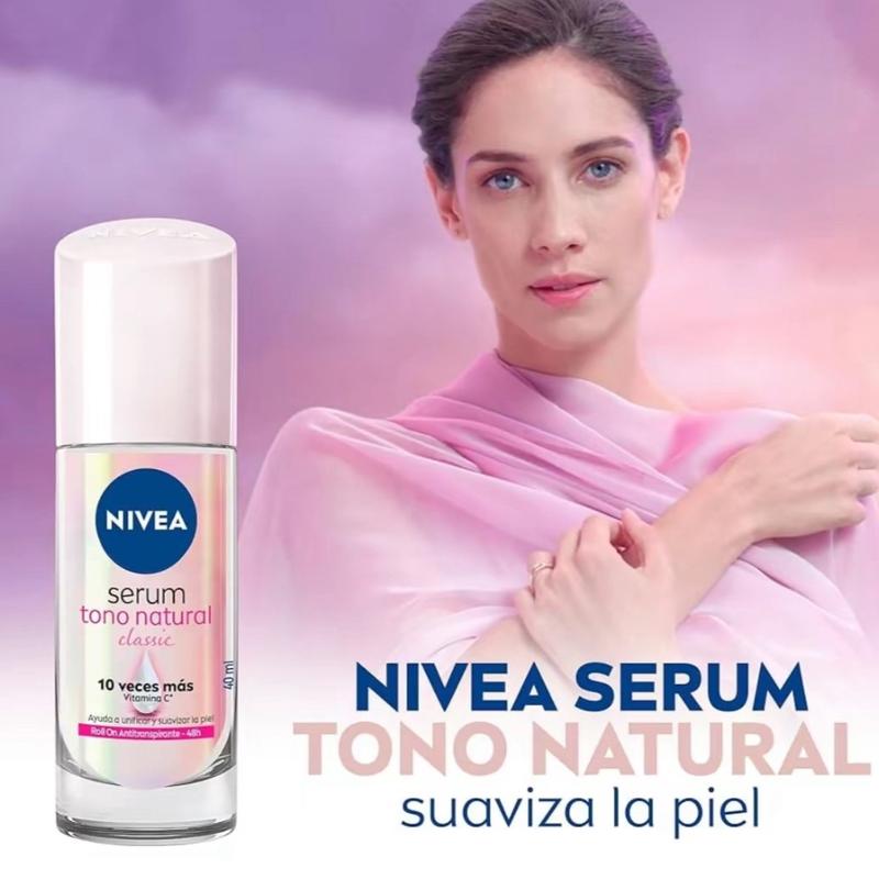 NIVEA Deodorant Natural Tone Serum Roll-On, 40 mL - Regenerative Even Skin Tone, 48 Hours Antiperspirant Protection