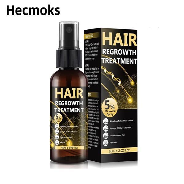 Hecmoks 5% Minoxidil Hair Growth Serum - 60ml Convenient Bottle. Nourish Your Locks Morning & Night for Noticeably Longer, Thicker Hair. Includes Bonus Hair Roller Set for Extra Volume & Effortless Styling Hair Care Comfort