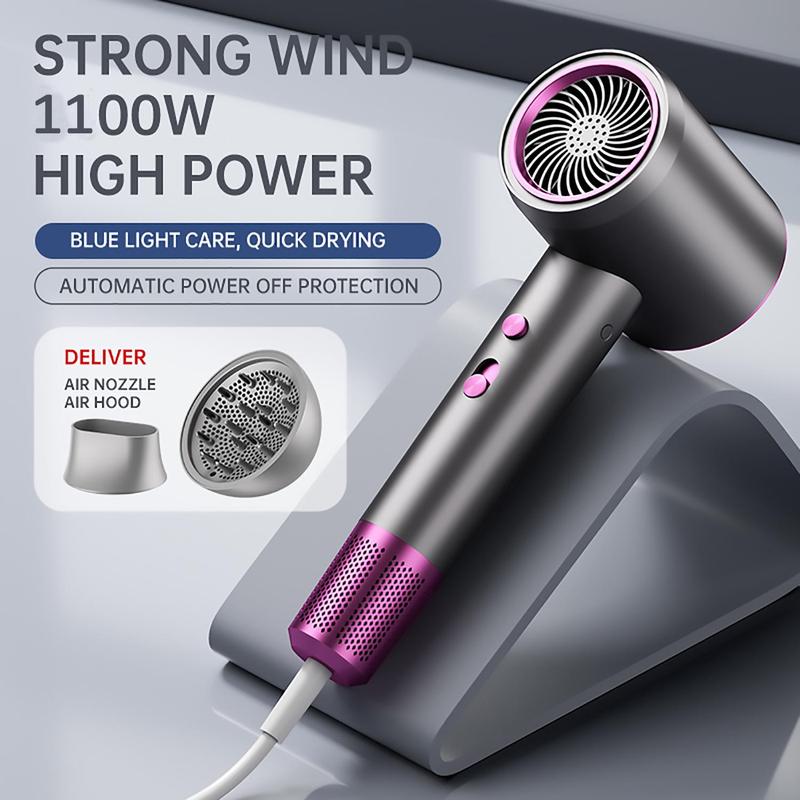 Professional Negative Ions Hair Dryer, Travel 2400W Ionic Blow Dryer, Low Noise Home Hair Dryer with Diffuser for Women & Men