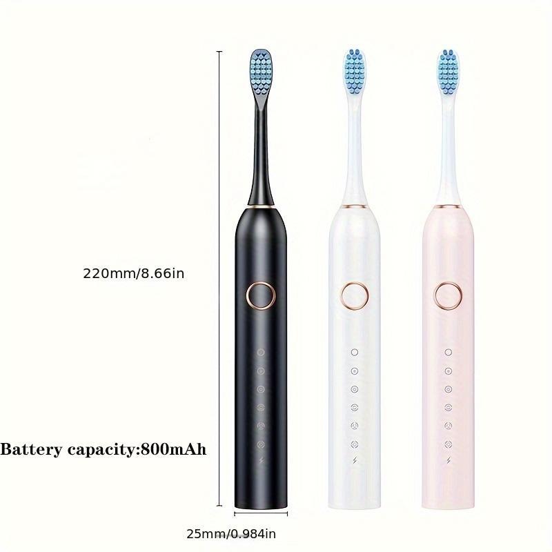 Electric Toothbrush Set, 1 Set Unisex Electric Toothbrush & 8 Counts Replacement Brush Head & Case, Oral Care Product for Adults, Christmas Gift