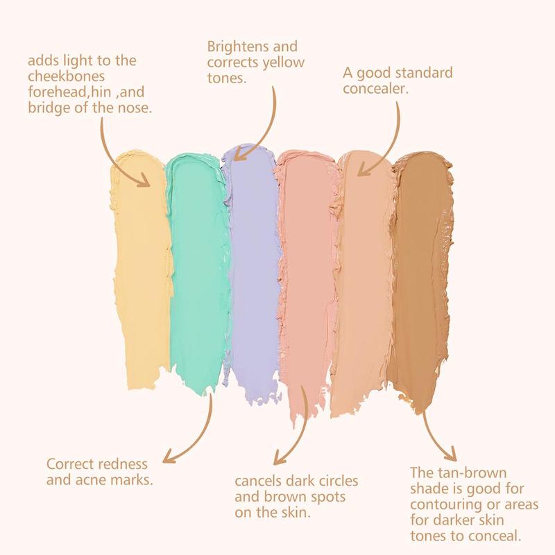 12 Color Correcting Concealer Palette with Brush, Waterproof Concealer Cream, Contouring Makeup Palette