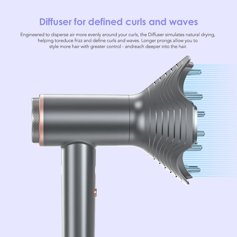 WHALER'S Ionic Hair Dryer with Diffuser • Negative Ion Blow Dryer • Suitable All Hair Types • Intelligent Heat Control & Rapid Drying Speeds • Lightweight Design • Low Noise Technology