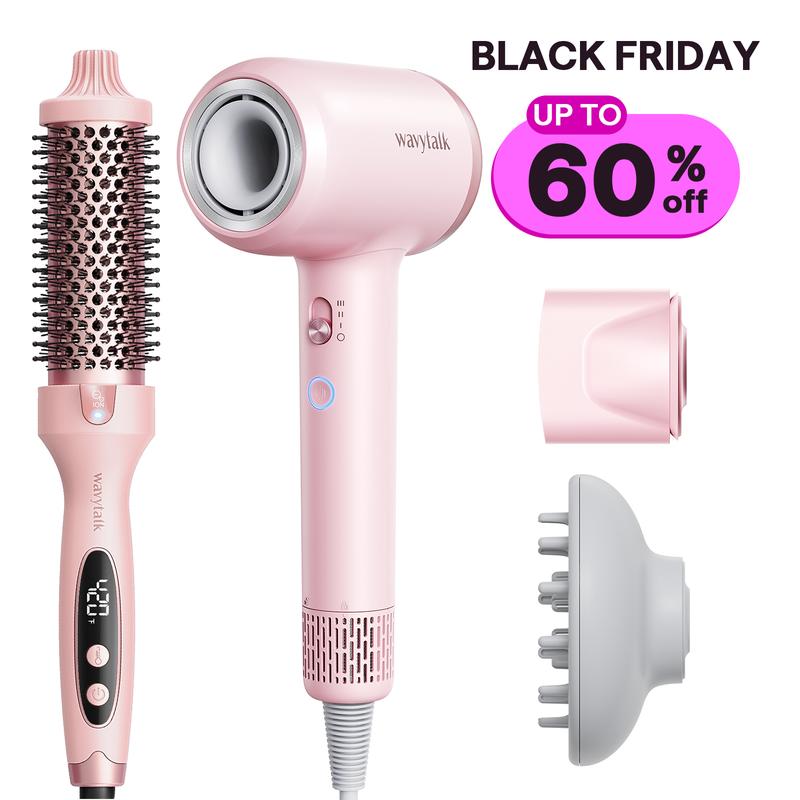 Wavytalk Negative Ion Fast Drying Hair Dryer and 1.5 Inch Thermal brush Set