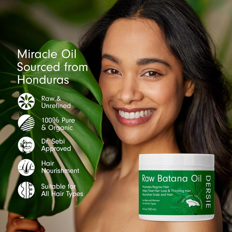 Raw Batana Oil for Hair Growth:  Batana Oil Sourced from Honduras - Promotes Thicker & Stronger Hair for Women & Men 4 FL OZ