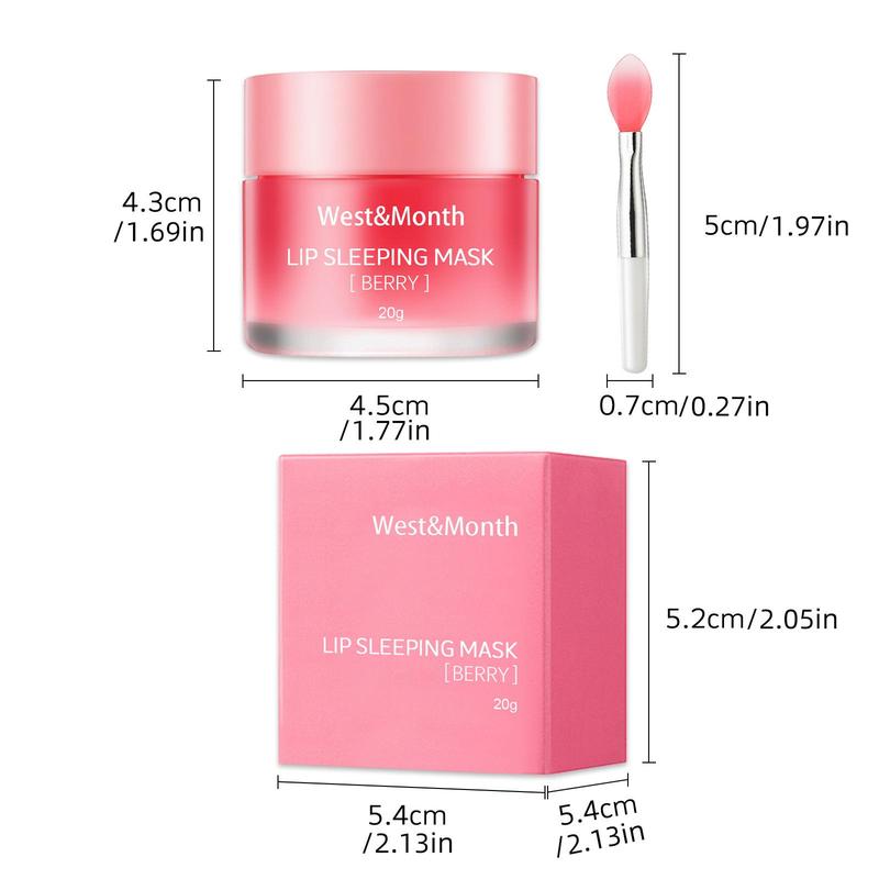 Night Sleeping Lip Mask, 2 Counts set Moisturizing Lip Mask, Hydrating Lip Care Mask, Lip Care Product for Women & Girls