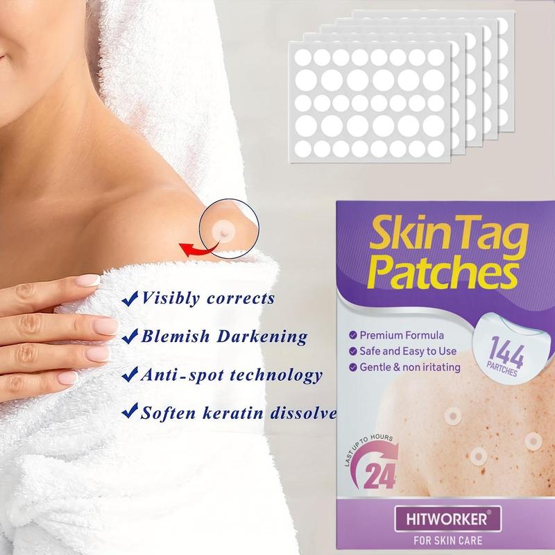 Skin Tag Patches, 144pcs box Hydrocolloid Acne Patches, Natural Skin Care Patches for All Skin Types, Waterproof Acne Care Patches, Christmas Gift