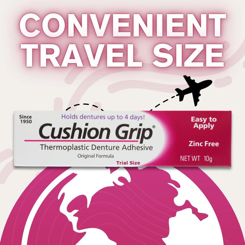 [BEST HOLIDAY DEALS] Cushion Grip Thermoplastic Denture Adhesive, 0.35 oz Travel Size | Refits and Tightens Loose Dentures On The Go | Non-Glue Adhesive, Acts Like a Soft Reliner