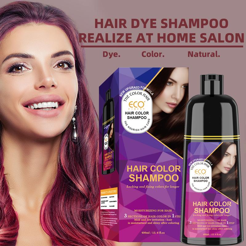 ECO 3 in 1 Instant hair dye and Conditioner, Plant extract-Long-lasting-mild long term hair care, black, Burgundy, brown hair dye shampoo Haircare