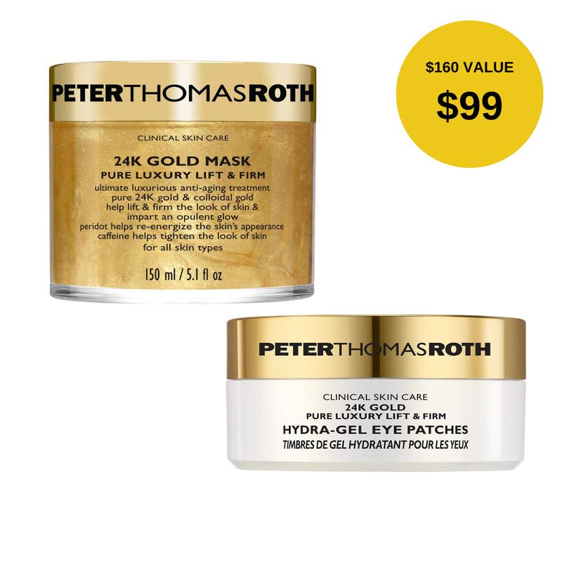 Peter Thomas Roth 24K Luxury Bundle, Luxury Lift + Firm Mask with 30 Pair Hydra-Gel Eye Patches