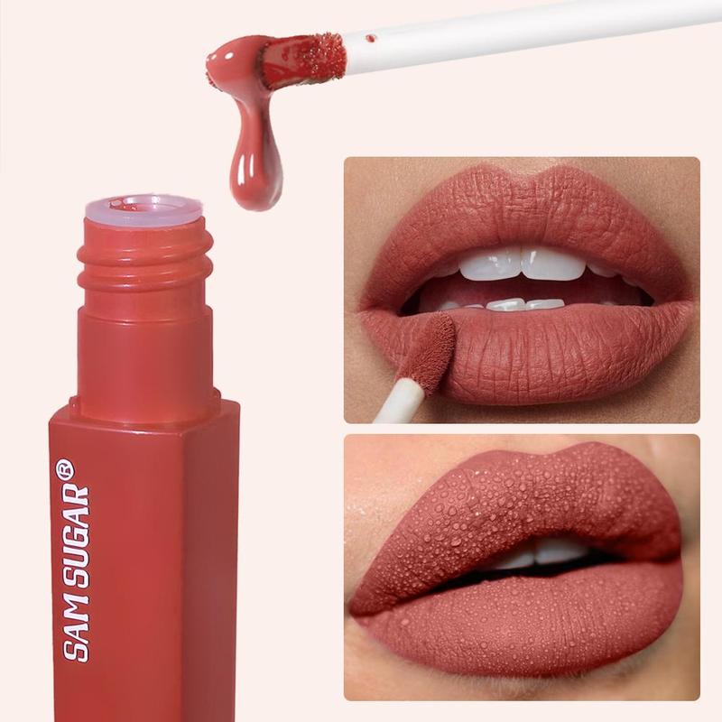 Long-lasting Matte Lip Gloss, 1 Count Waterproof Velvet Lip Glaze, Moisturizing Lipstick, Suitable for All Occasions Lip Makeup, Girls and Women Makeup Accessories, Christmas Gift