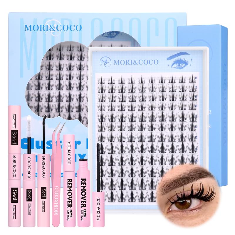 Mori&Coco Fairy | Manga C Curl Wet Look DIY Lashes Extension Kit and Lash Clusters 8-16mm | Bond Seal Tweezers and Remover Eyelash Makeup Eyelashes Cosmetic | Anime Style Lashes Lash Extensions Eyelashes Extensions