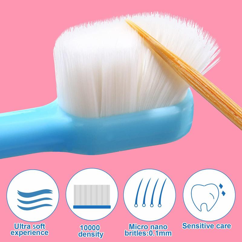 6 Pieces Kids Extra Soft Nano Toothbrush Children Bristles Toothbrush Children Micro Nano Manual Toothbrush Set with 20000 Bristles for Age 1 and Above Boys Girls Gum Protecting Cleaning