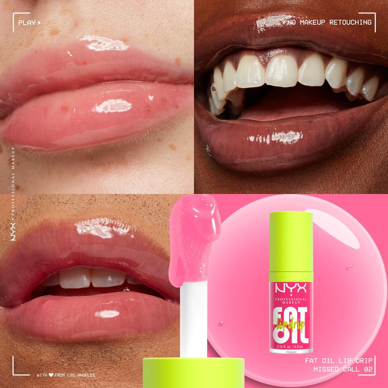 Fat Oil Lip Drip, Moisturizing, Shiny and Vegan Tinted Lip Gloss TRIO, NYX Professional Makeup