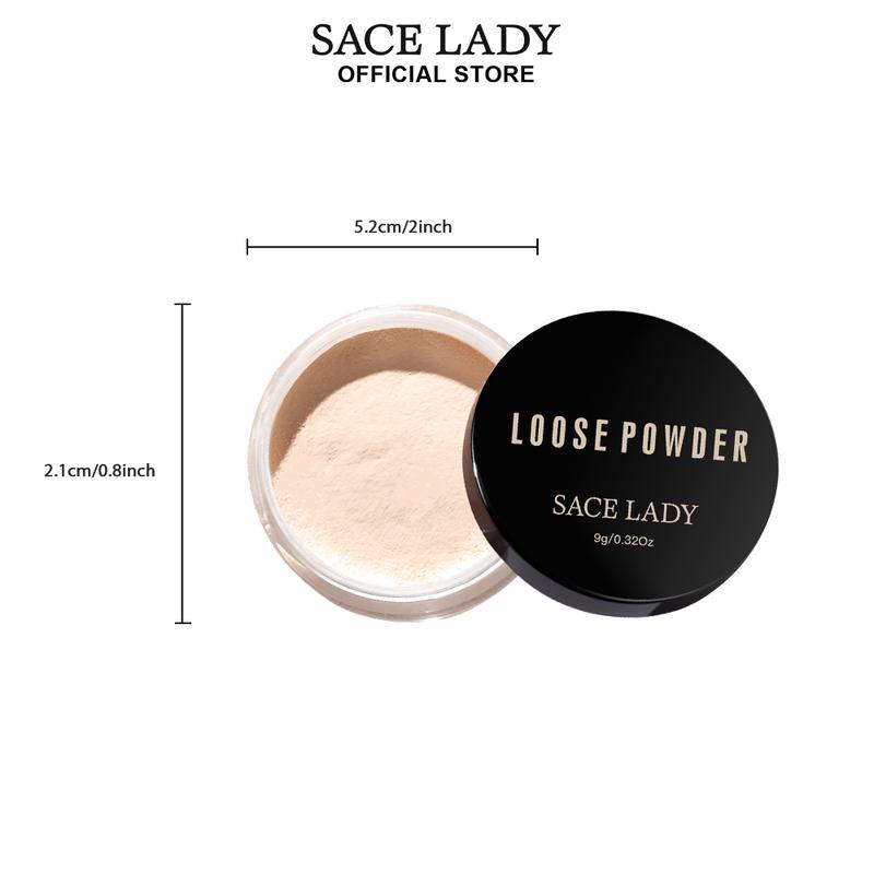 SACE LADY Oil-Control Face Powder Matte Waterproof Long-lasting Smooth Loose Setting Powder Makeup Brush Oil Control