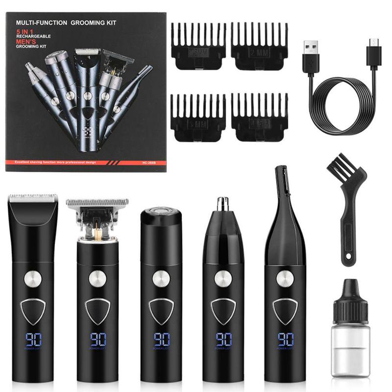 5 in 1 Multifunctional Hair Clipper Set, Hair Grooming Body Trimmer Nose Hair Trimmer Eyebrow Trimmer, Portable Cordless Rechargeable Beard Trimmer, Trending Products, Epilator Hair Remover, Summer Gift, Back To School