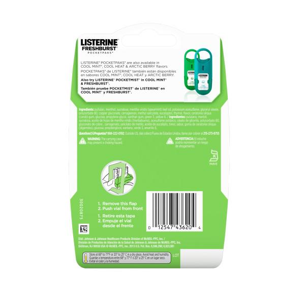 LISTERINE Freshburst Pocketpaks Breath Strips for Oral Care Spearmint