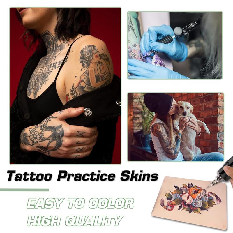 Tattoo Practice Skin with Transfer Paper - 20COUNT Tattoo Fake Skin and Stencil Paper Kit Includes 5COUNT Tattoo Practice Skin and 15COUNT Tattoo Transfer Paper for Beginners & Experienced Artists…