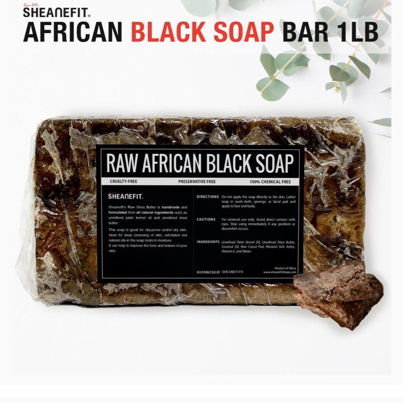 Raw African Black Soap Bar - For All Skin Types - Face, Body, (1 Pound) Cleansing Body Care Body Care Cleansing