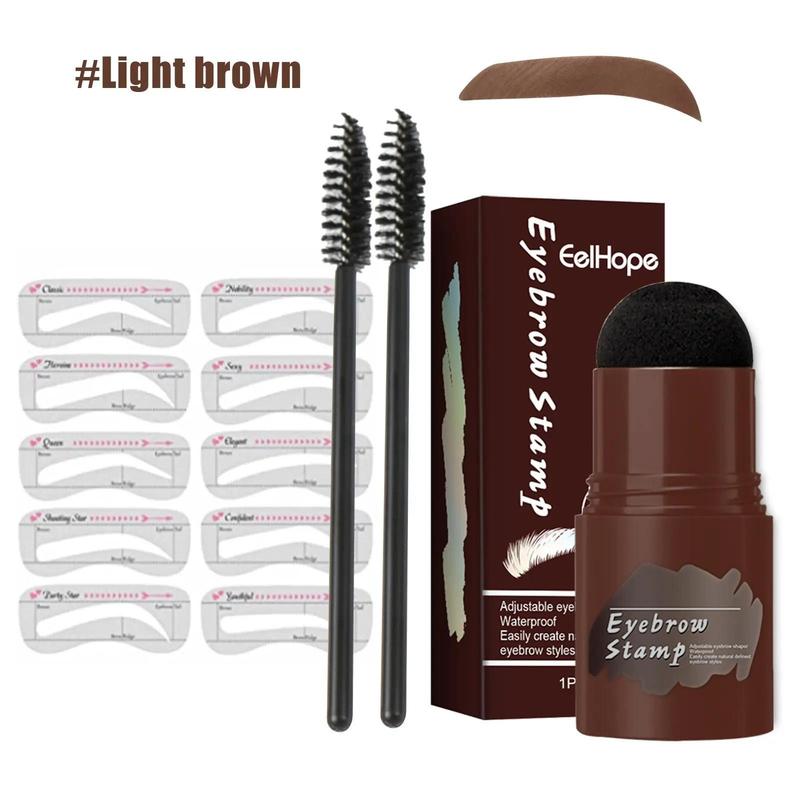 Eyebrow Stencil & Eyebrow Stamp & Eyebrow Brush Set, 1 Box Waterproof Natural Eyebrow Shading & Filling Makeup Kit, Eye Brow Makeup Products