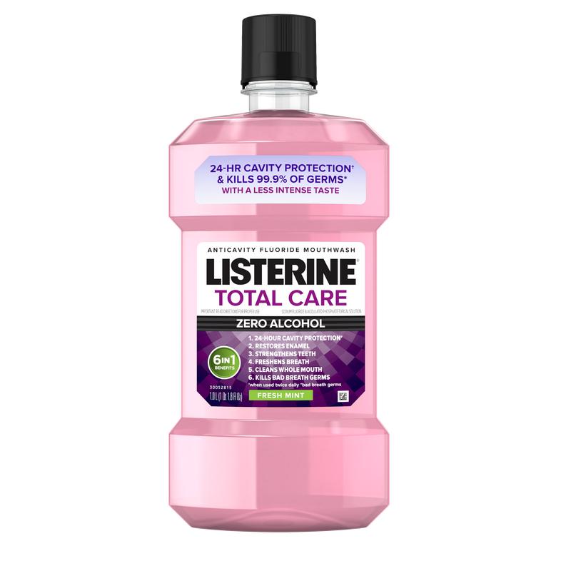 Listerine Total Care Alcohol-Free Mouthwash Mild Taste Fresh Mint Flavor 1L Oral Daily