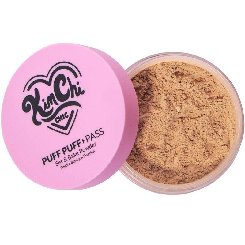 KimChi Chic Puff Puff Pass Set & Bake Powder with Rice Powder & Vitamin-E, Lightweight & Translucent Makeup, Cosmetic Setting Powder - BFCM