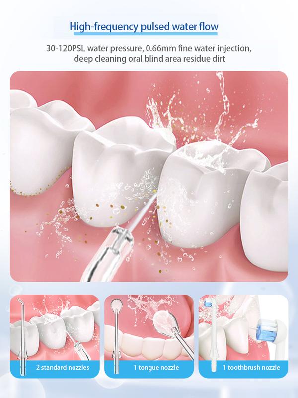 Water Flosser Cordless Dental Oral Irrigator with 9 Modes, 4 Replaceable Jet Tips