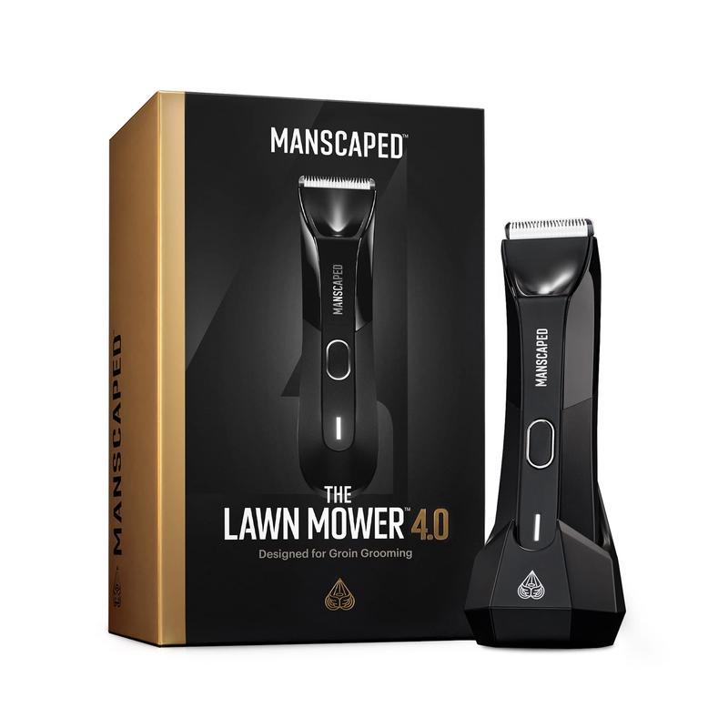 MANSCAPED® The Lawn Mower® 4.0, Electric Groin Hair Trimmer, Replaceable SkinSafe® Ceramic Blade Heads, Waterproof Wet Dry Clippers, Rechargeable, Wireless Charging, Male Hygiene Grooming Razor Adjustable Comfort