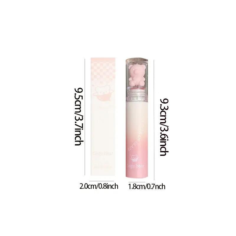 Cute Bear Design Long Lasting Makeup Lip Gloss, Velvet Matte Finish Lip Care Lipstick, Easy Coloring Glossy Cosmetic Lip Sticks for Girls & Women, Gift For Gf